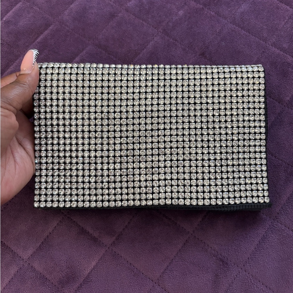 Amber Sceats Black Satin Clutch